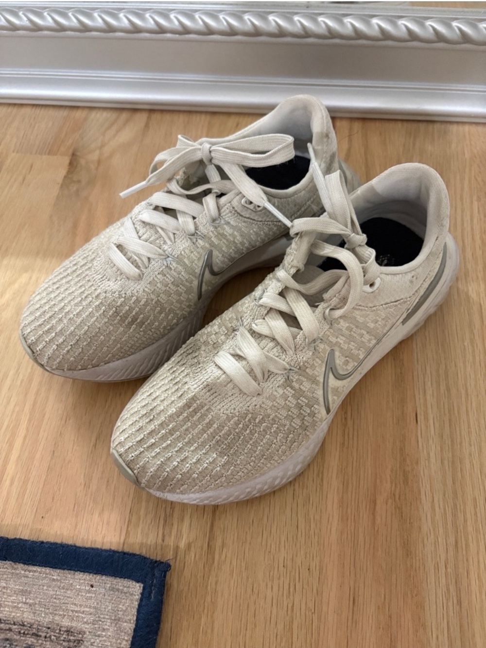 Nike Women’s Cream/Light Beige Knit Running Sneakers